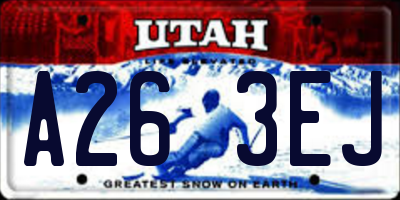 UT license plate A263EJ