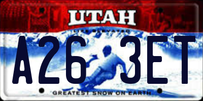 UT license plate A263ET