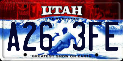 UT license plate A263FE