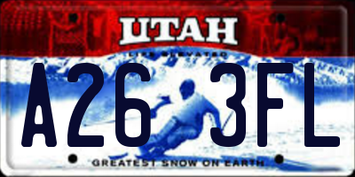 UT license plate A263FL