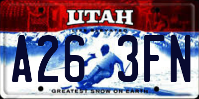 UT license plate A263FN