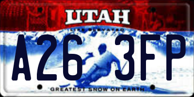 UT license plate A263FP