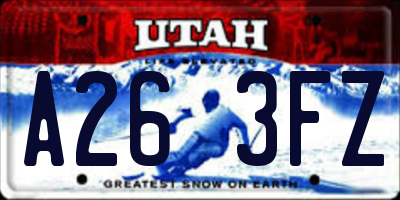 UT license plate A263FZ