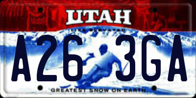 UT license plate A263GA