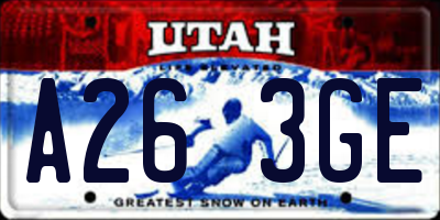 UT license plate A263GE