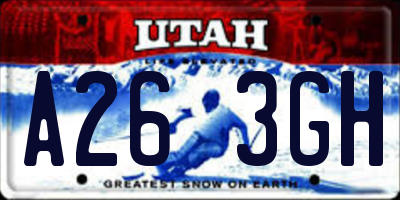 UT license plate A263GH