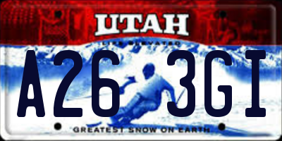 UT license plate A263GI