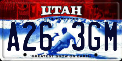 UT license plate A263GM