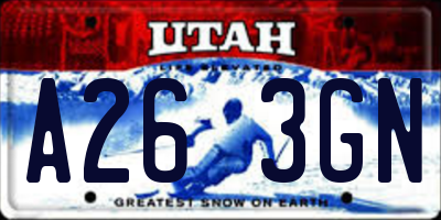 UT license plate A263GN