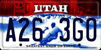 UT license plate A263GO