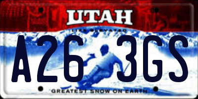 UT license plate A263GS