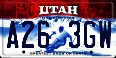 UT license plate A263GW