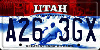 UT license plate A263GX