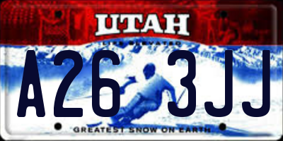 UT license plate A263JJ
