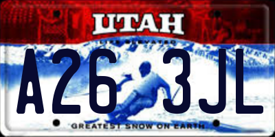 UT license plate A263JL