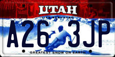 UT license plate A263JP