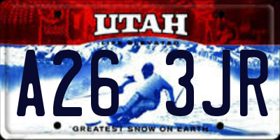 UT license plate A263JR