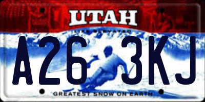 UT license plate A263KJ