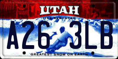 UT license plate A263LB
