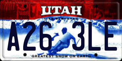 UT license plate A263LE