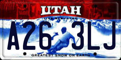 UT license plate A263LJ
