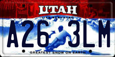 UT license plate A263LM