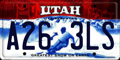 UT license plate A263LS