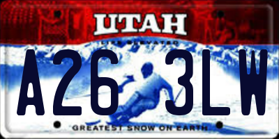 UT license plate A263LW