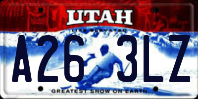 UT license plate A263LZ