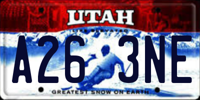 UT license plate A263NE