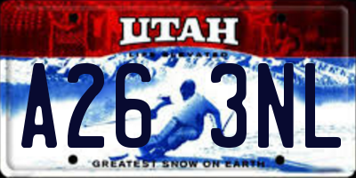 UT license plate A263NL