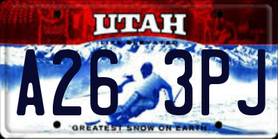 UT license plate A263PJ
