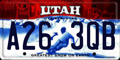 UT license plate A263QB