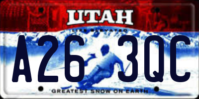 UT license plate A263QC