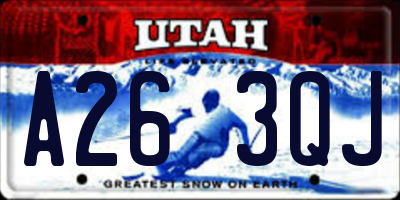 UT license plate A263QJ