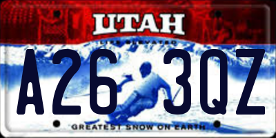 UT license plate A263QZ