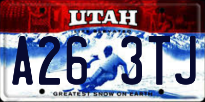 UT license plate A263TJ