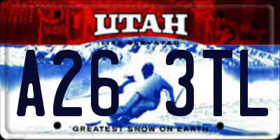 UT license plate A263TL