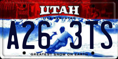 UT license plate A263TS