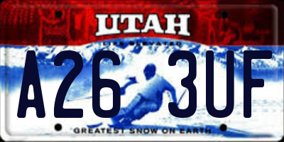 UT license plate A263UF