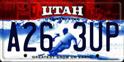 UT license plate A263UP