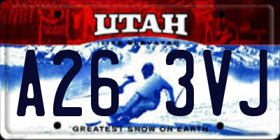 UT license plate A263VJ