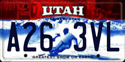 UT license plate A263VL