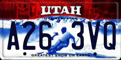 UT license plate A263VQ