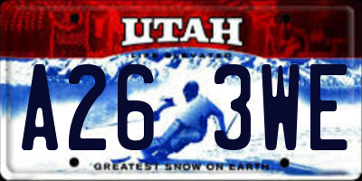 UT license plate A263WE