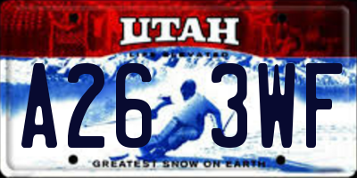 UT license plate A263WF