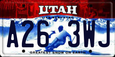UT license plate A263WJ