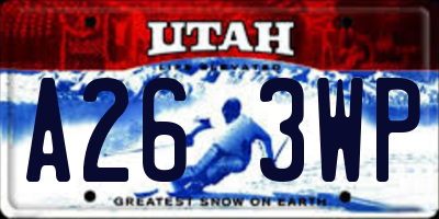 UT license plate A263WP