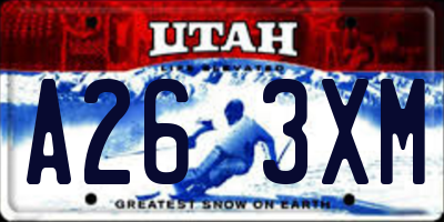 UT license plate A263XM