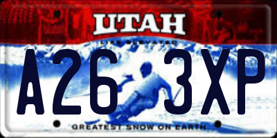 UT license plate A263XP